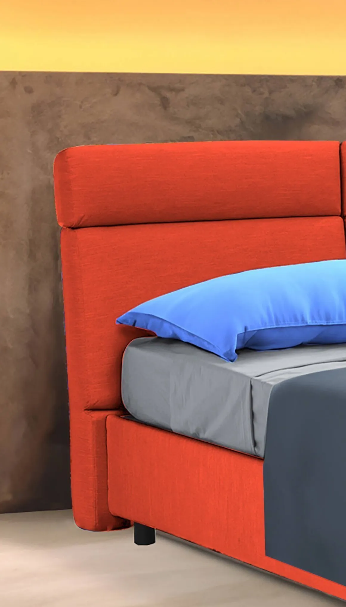 Letti Matrimoniali|Letti Contenitore > Dmora Letto Matrimoniale Materasso Incluso Sfoderabile, Contenitore Made in Italy - Asica Arancione