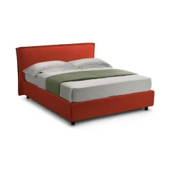 Letti Matrimoniali|Letti Contenitore > Dmora Letto Matrimoniale Materasso Incluso Sfoderabile, Contenitore Made in Italy - Bruzolo Arancione