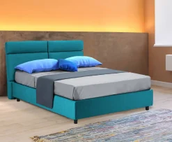Letti Matrimoniali|Letti Contenitore > Dmora Letto Matrimoniale Sfoderabile Contenitore, Dimensione Materasso 160x190 cm Made in Italy - Arex Azzurro