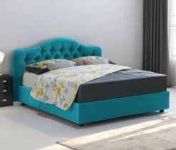 Letti Matrimoniali|Letti Contenitore > Dmora Letto Matrimoniale Sfoderabile Contenitore, Dimensione Materasso 160x200 cm Made in Italy - Ator Azzurro