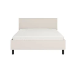 Letti Matrimoniali > Dmora Letto Matrimoniale Dimensione Materasso 160x200 cm Testiera Dettaglio Geometrico, Peso Supportato 200 kg - Coazze Beige