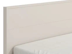 Letti Matrimoniali > Dmora Letto Matrimoniale Dimensione Materasso 160x200 cm Testiera Dettaglio Geometrico, Peso Supportato 200 kg - Coazze Beige