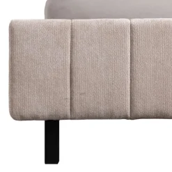 Letto Matrimoniale Beige Dimensione Materasso 160x200 cm Testiera e Giroletto Imbottiti, Imbottito - Exmouth