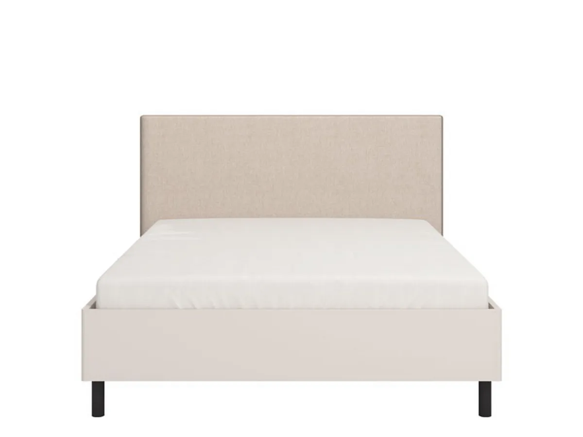 Letti Matrimoniali > Dmora Letto Matrimoniale Beige Grigio Tortora Dimensione Materasso 160x200 cm Imbottito, Testiera Imbottita - Uboldo Grigio, Beige Tortora