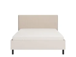 Letto Matrimoniale Beige Grigio Tortora Dimensione Materasso 180x200 cm Imbottito, Testiera Imbottita - Pavarolo