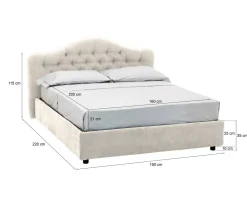Letti Matrimoniali|Letti Contenitore > Dmora Letto Matrimoniale Materasso Incluso Sfoderabile, Contenitore Made in Italy - Alfer Beige