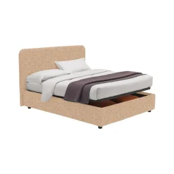 Letti Matrimoniali|Letti Contenitore > Dmora Letto Matrimoniale Sfoderabile Contenitore, Dimensione Materasso 160x190 cm - Levice Beige