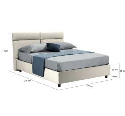 Letti Matrimoniali|Letti Contenitore > Dmora Letto Matrimoniale Sfoderabile Contenitore, Dimensione Materasso 160x190 cm Made in Italy - Arex Beige