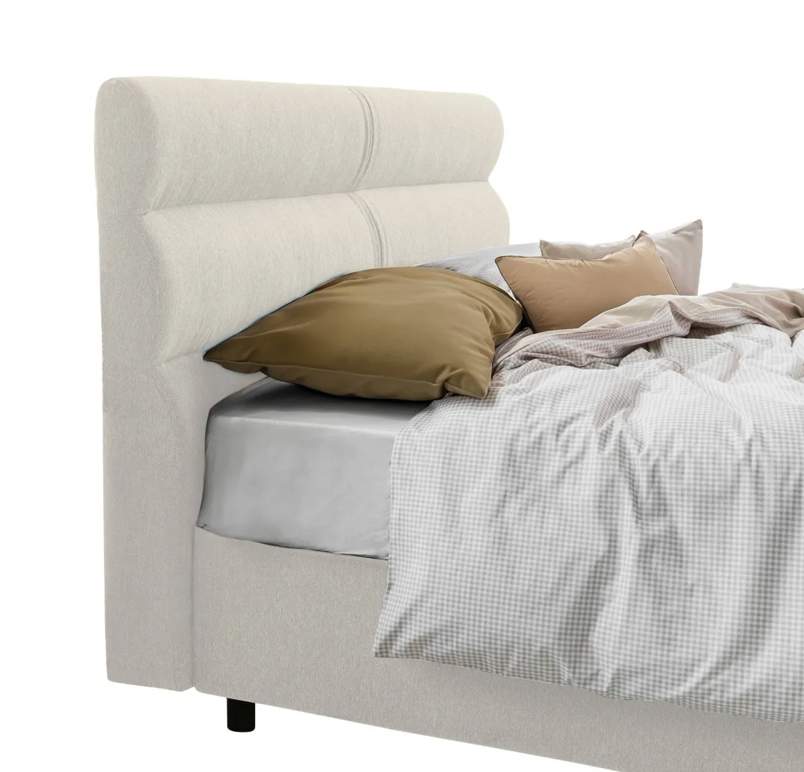 Letti Contenitore > Dmora Letto Matrimoniale Sfoderabile Contenitore, Dimensione Materasso 160x190 cm Made in Italy - Brolo Beige