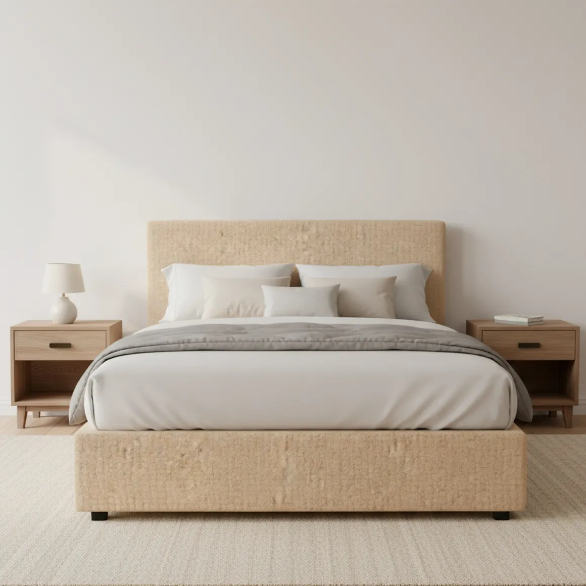 Letti Matrimoniali|Letti Contenitore > Dmora Letto Matrimoniale Sfoderabile Contenitore, Dimensione Materasso 160x200 cm - Lenta Beige