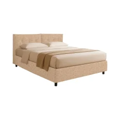 Letti Matrimoniali|Letti Contenitore > Dmora Letto Matrimoniale Sfoderabile Contenitore, Dimensione Materasso 160x200 cm Made in Italy - Aly Beige