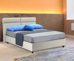 Letti Matrimoniali > Dmora Letto Matrimoniale Sfoderabile Contenitore, Dimensione Materasso 160x200 cm Made in Italy - Briaglia Beige