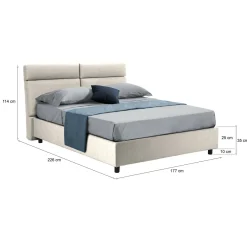 Letti Matrimoniali > Dmora Letto Matrimoniale Sfoderabile Contenitore, Dimensione Materasso 160x200 cm Made in Italy - Briaglia Beige