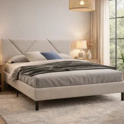 Letti Matrimoniali > Dmora Letto matrimoniale 169x204cm imbottito - Morpheus Beige