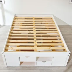 Letti Matrimoniali|Letti Contenitore > Dmora Letto Matrimoniale Contenitore Dimensione Materasso 160x200 cm, Peso Supportato 150 kg - Murlo Bianco