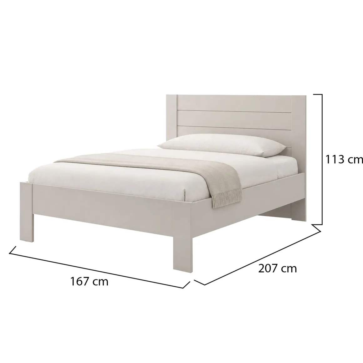 Letti Matrimoniali > Dmora Letto Matrimoniale Bianco Crema Marrone Noce Dimensione Materasso 160x200 cm Peso Supportato 200 kg, Matrimoniale - Takaya Marrone Noce, Bianco Crema