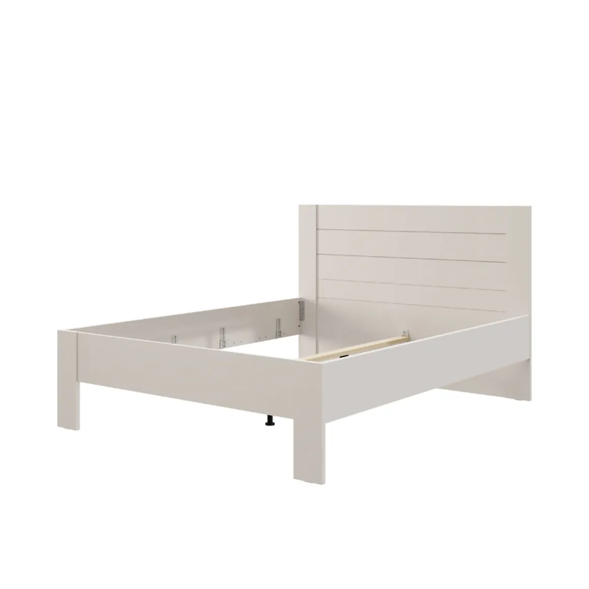 Letti Matrimoniali > Dmora Letto Matrimoniale Bianco Crema Marrone Noce Dimensione Materasso 160x200 cm Peso Supportato 200 kg, Matrimoniale - Takaya Marrone Noce, Bianco Crema