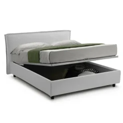 Letto Matrimoniale Bianco Materasso Incluso Sfoderabile, Contenitore Made in Italy - Bruzolo