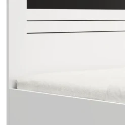 Letti Matrimoniali > Dmora Letto Matrimoniale Bianco Nero Dimensione Materasso 160x200 cm Testata Dettaglio Rigato, Peso Supportato 200 kg - Kabale Nero, Bianco