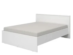 Letto Matrimoniale Bianco Opaco Testiera Dettaglio Geometrico Imbottito, Dimensione Materasso 160x200 cm - Gamalero