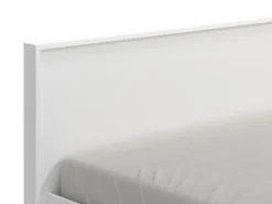 Letto Matrimoniale Bianco Opaco Testiera Dettaglio Geometrico Imbottito, Dimensione Materasso 160x200 cm - Gamalero