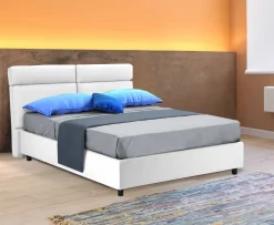Letti Matrimoniali|Letti Contenitore > Dmora Letto Matrimoniale Sfoderabile Contenitore, Dimensione Materasso 160x190 cm Made in Italy - Arex Bianco