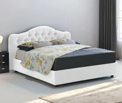 Letti Matrimoniali|Letti Contenitore > Dmora Letto Matrimoniale Sfoderabile Contenitore, Dimensione Materasso 160x200 cm Made in Italy - Ator Bianco