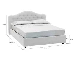 Letti Matrimoniali|Letti Contenitore > Dmora Letto Matrimoniale Sfoderabile Contenitore, Dimensione Materasso 160x200 cm Made in Italy - Ator Bianco