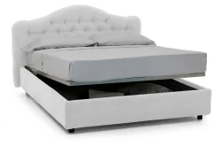 Letti Matrimoniali|Letti Contenitore > Dmora Letto Matrimoniale Sfoderabile Contenitore, Dimensione Materasso 160x200 cm Made in Italy - Ator Bianco
