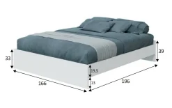 Letto matrimoniale bianco 196x166cm - Adia