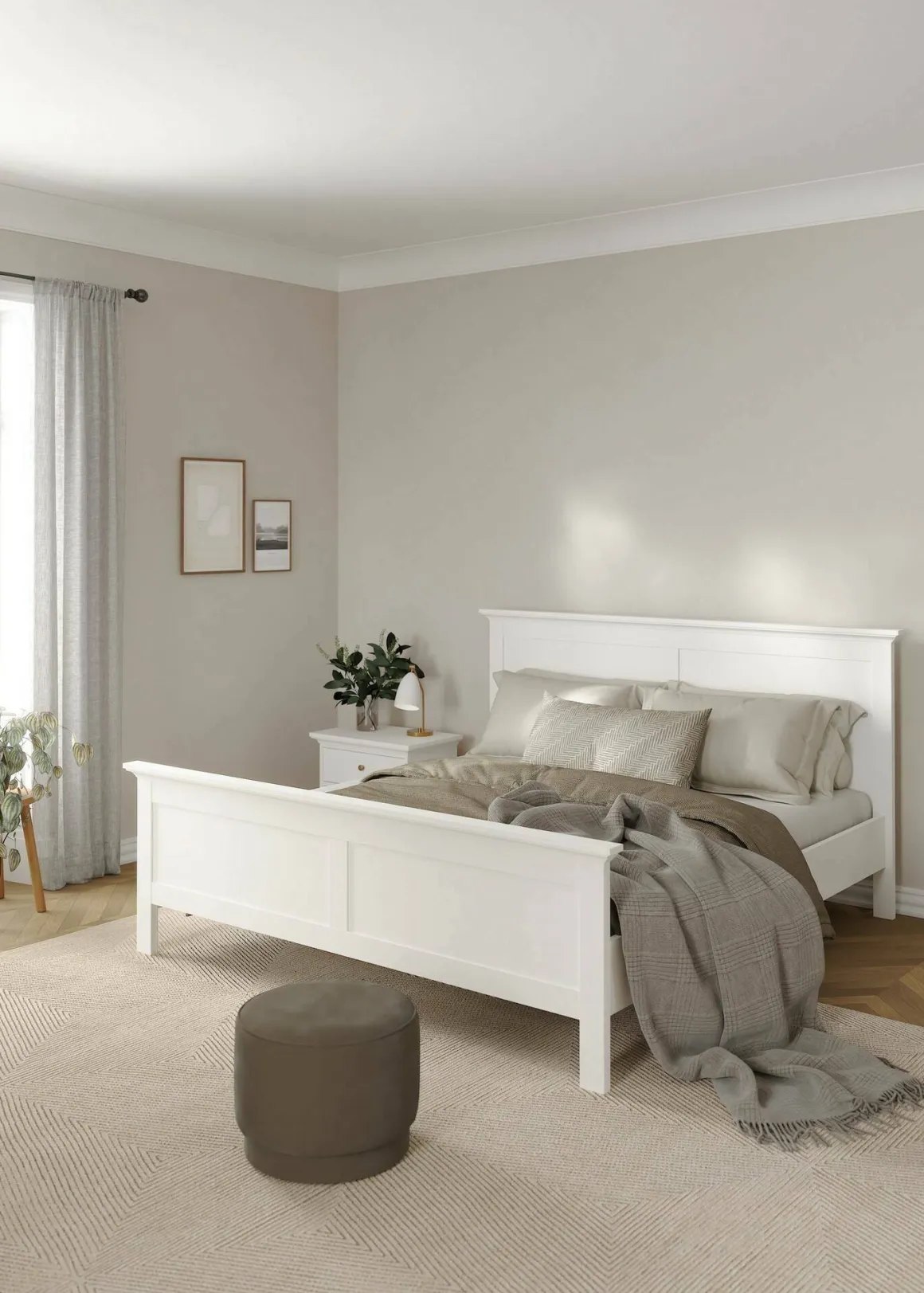 Letti Matrimoniali > Dmora Letto matrimoniale 205x266cm - Lupit Bianco