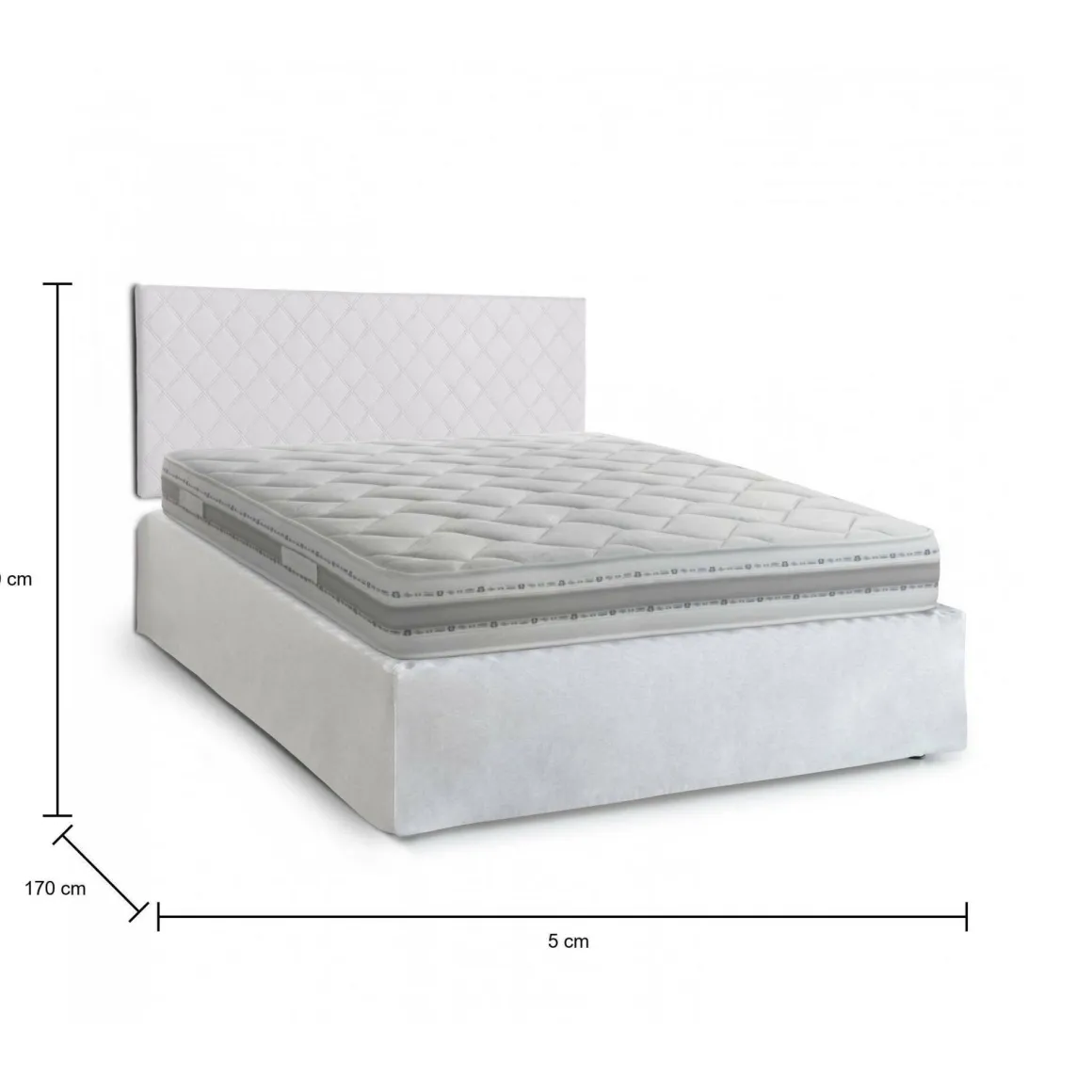 Letti Matrimoniali|Camera Da Letto > Dmora Letto matrimoniale 5x170cm imbottito - Alfredo Bianco