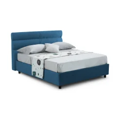 Letti Contenitore > Dmora Letto Matrimoniale Materasso Incluso Sfoderabile, Contenitore Made in Italy - Briatico Blu