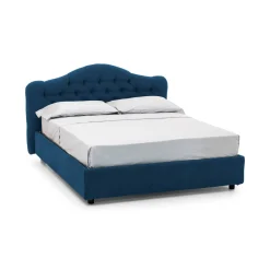 Letti Contenitore > Dmora Letto Matrimoniale Sfoderabile Contenitore, Dimensione Materasso 160x190 cm Made in Italy - Brienno Blu