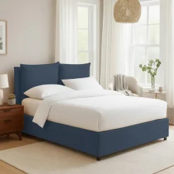 Letti Matrimoniali|Letti Contenitore > Dmora Letto Matrimoniale Sfoderabile Contenitore, Dimensione Materasso 160x200 cm - Frinco Blu