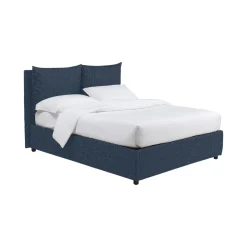 Letti Matrimoniali|Letti Contenitore > Dmora Letto Matrimoniale Sfoderabile Contenitore, Dimensione Materasso 160x200 cm - Frinco Blu