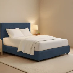 Letti Matrimoniali|Letti Contenitore > Dmora Letto Matrimoniale Sfoderabile Contenitore, Dimensione Materasso 160x200 cm - Melilli Blu