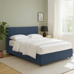 Letti Matrimoniali|Letti Contenitore > Dmora Letto Matrimoniale Sfoderabile Contenitore, Dimensione Materasso 160x200 cm - Rozzone Blu