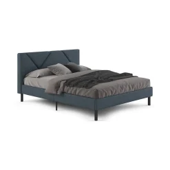 Letto matrimoniale blu 169x204cm imbottito - Morpheus