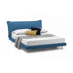 Letto matrimoniale blu 180x210cm imbottito - Arcore