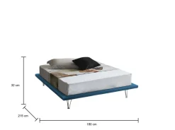 Letti Matrimoniali|Camera Da Letto > Dmora Letto matrimoniale 180x215cm sfoderabile - Pietersite Blu