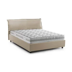 Letti Matrimoniali|Letti Contenitore > Dmora Letto matrimoniale con contenitore 190x225cm - Arcole Beige