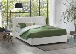 Letti Matrimoniali|Letti Contenitore > Dmora Letto matrimoniale con contenitore 175x205cm - Akym Bianco