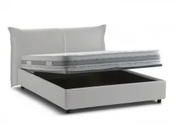 Letti Matrimoniali|Letti Contenitore > Dmora Letto matrimoniale con contenitore 175x205cm - Akym Bianco