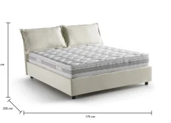 Letti Matrimoniali|Letti Contenitore > Dmora Letto matrimoniale contenitore 175x205cm classico - Amelinda Beige