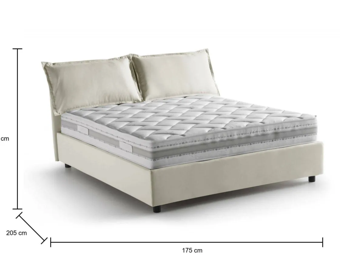 Letti Matrimoniali|Letti Contenitore > Dmora Letto matrimoniale contenitore 175x205cm classico - Amelinda Beige