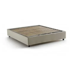 Letti Matrimoniali|Letti Contenitore > Dmora Letto matrimoniale contenitore 175x205cm rivestito in tessuto - Andyymion Beige