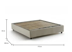Letti Matrimoniali|Letti Contenitore > Dmora Letto matrimoniale contenitore 175x205cm rivestito in tessuto - Andyymion Beige