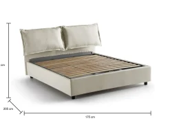 Letti Matrimoniali|Letti Contenitore > Dmora Letto matrimoniale contenitore 175x205cm testiera imbottita - Anassimene Beige