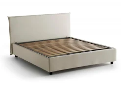 Letti Matrimoniali|Letti Contenitore > Dmora Letto matrimoniale contenitore 175x205cm testiera imbottita - Anassimene Beige